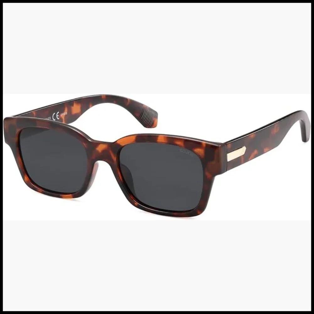 Classic Square Polarized Sunglasses with Plastic Frame